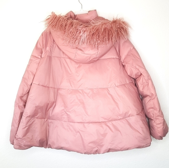 Ottod'ame Pink Faux Fur-Trimmed Padded Down Coat 46 - Picture 3 of 8